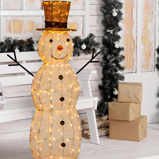 Immagine di PUPAZZO NEVE 3D 220 LED LUCE FISSA BIANCO CALDO H105CM